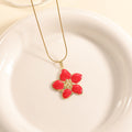Women’s necklace with elaborately designed flower pendant Calm Wears-https://detail.1688.com/offer/1033856345265.html-Calm Wears-Magenta-Calm Wears
