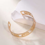 Women's Open Bangle in Modern Bamboo Design Calm Wears-https://detail.1688.com/offer/928602042163.html-Calm Wears-Gold yellow-Calm Wears