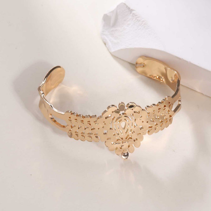 Women's Open Bangle in Modern Bamboo Design Calm Wears-https://detail.1688.com/offer/928602042163.html-Calm Wears-Gold yellow-Calm Wears