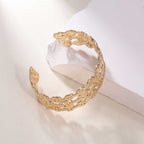 Women's Open Bangle in Modern Bamboo Design Calm Wears-https://detail.1688.com/offer/928602042163.html-Calm Wears-Gold yellow-Calm Wears