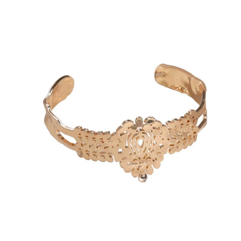 Women's Open Bangle in Modern Bamboo Design Calm Wears-https://detail.1688.com/offer/928602042163.html-Calm Wears-Gold yellow-Calm Wears