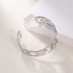 Women's Open Bangle in Modern Bamboo Design Calm Wears-https://detail.1688.com/offer/928602042163.html-Calm Wears-Gold yellow-Calm Wears