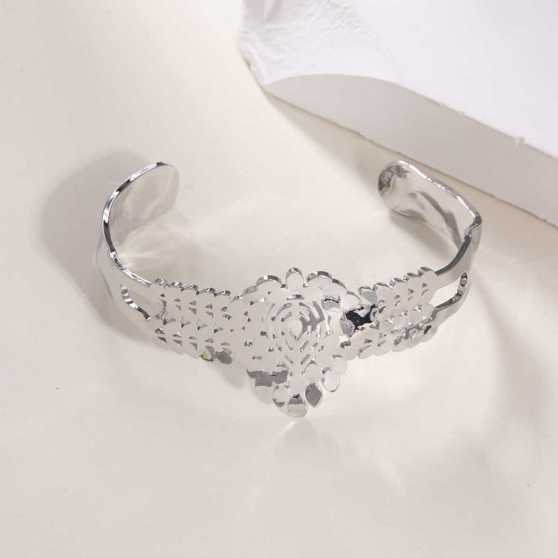 Women's Open Bangle in Modern Bamboo Design Calm Wears-https://detail.1688.com/offer/928602042163.html-Calm Wears-Gold yellow-Calm Wears