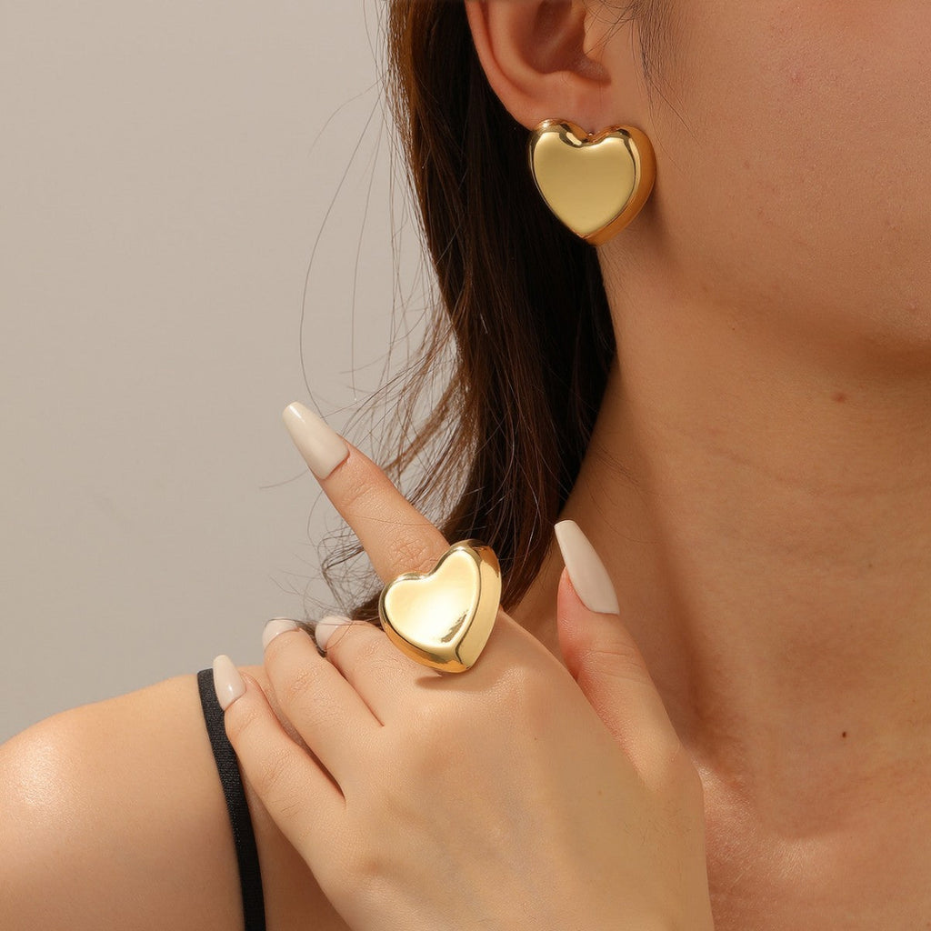 Women's Open Bangle with Elegant Heart Shape Calm Wears-https://detail.1688.com/offer/961857734180.html-Calm Wears-Bracelet-Calm Wears