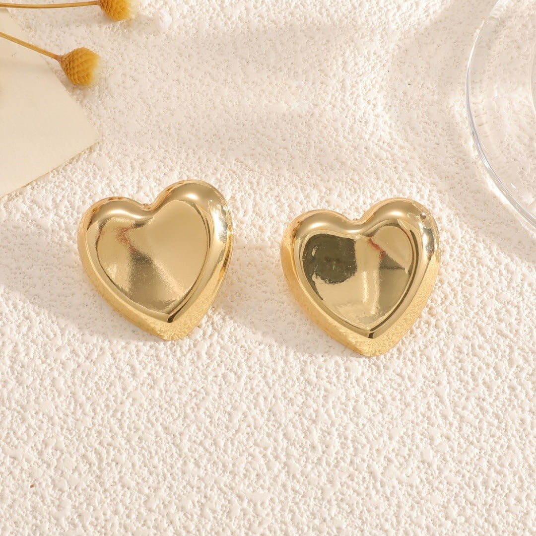 Women's Open Bangle with Elegant Heart Shape Calm Wears-https://detail.1688.com/offer/961857734180.html-Calm Wears-Earrings-Calm Wears
