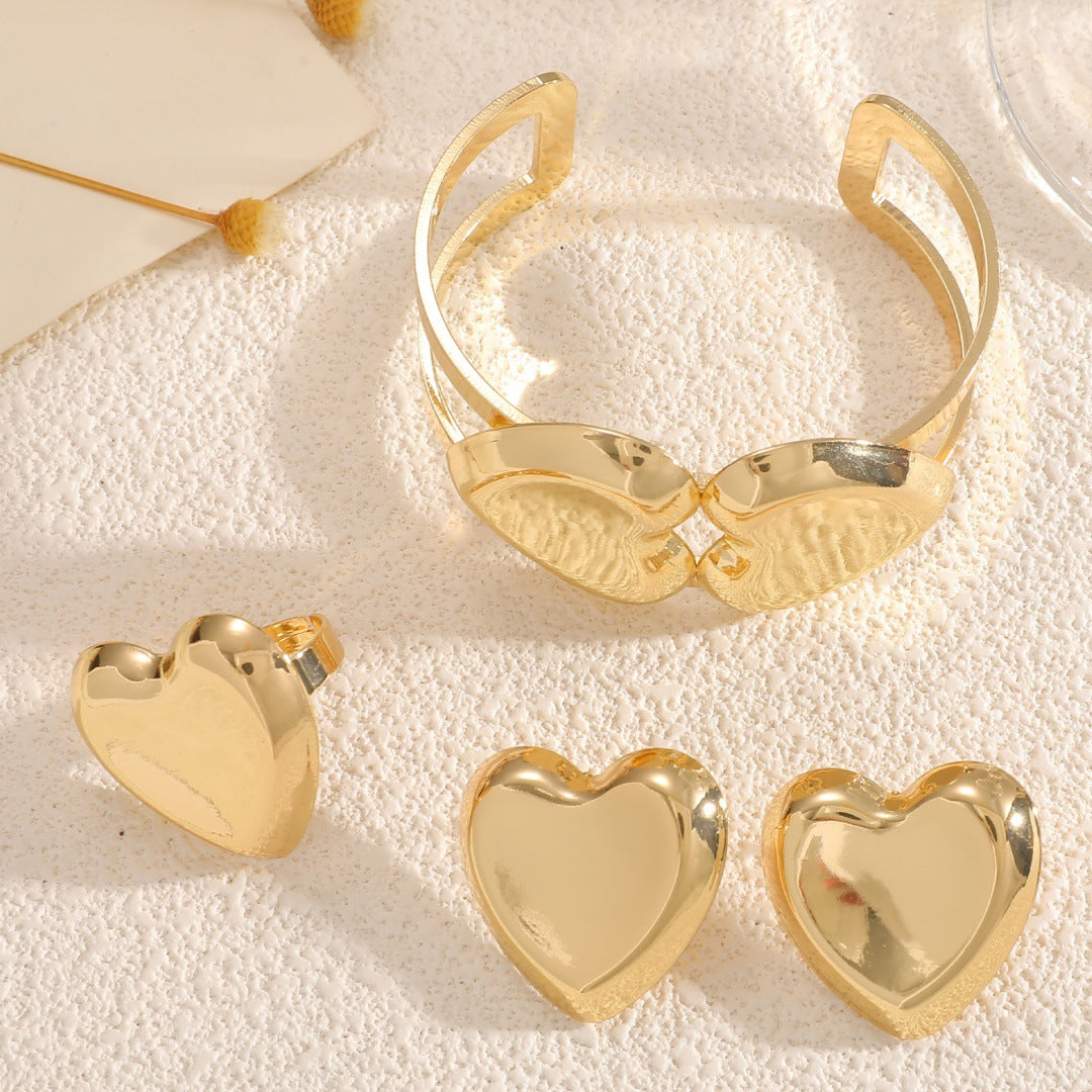 Women's Open Bangle with Elegant Heart Shape Calm Wears-https://detail.1688.com/offer/961857734180.html-Calm Wears-Gold-Calm Wears
