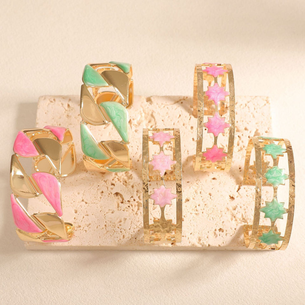Women's Open Bangle with Elegant Leaf Design Calm Wears-https://detail.1688.com/offer/1050812520876.html-Calm Wears-Style 5-Calm Wears