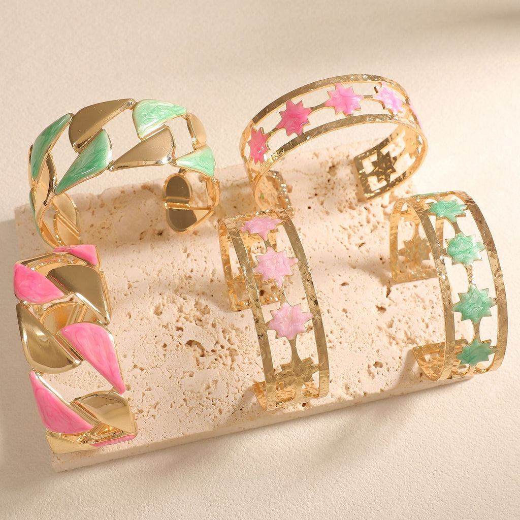 Women's Open Bangle with Elegant Leaf Design Calm Wears-https://detail.1688.com/offer/1050812520876.html-Calm Wears-Style 5-Calm Wears