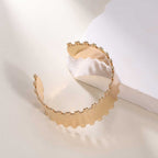 Women's Open Bangle with Elegant Wave Design Calm Wears-https://detail.1688.com/offer/968910162139.html-Calm Wears-Silver-Calm Wears