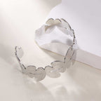 Women's Open Bangle with Elegant Wave Design Calm Wears-https://detail.1688.com/offer/968910162139.html-Calm Wears-Silver-Calm Wears