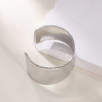Women's Open Bangle with Elegant Wave Design Calm Wears-https://detail.1688.com/offer/968910162139.html-Calm Wears-Silver-Calm Wears