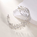 Women's Open Bangle with Elegant Wave Design Calm Wears-https://detail.1688.com/offer/968910162139.html-Calm Wears-Silver-Calm Wears