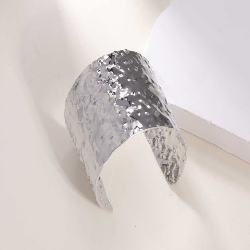 Women's Open Bangle with Elegant Wave Design Calm Wears-https://detail.1688.com/offer/968910162139.html-Calm Wears-Silver-Calm Wears