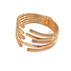 Women's Open Bangle with Modern, Layered Design Calm Wears-https://detail.1688.com/offer/963981056721.html-Calm Wears-Silver-Calm Wears