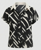 Women's Silk Imitation Blouse Shirt with Print-https://item.taobao.com/item.htm?id=915402683332-Calm Wears-Black-S-Calm Wears