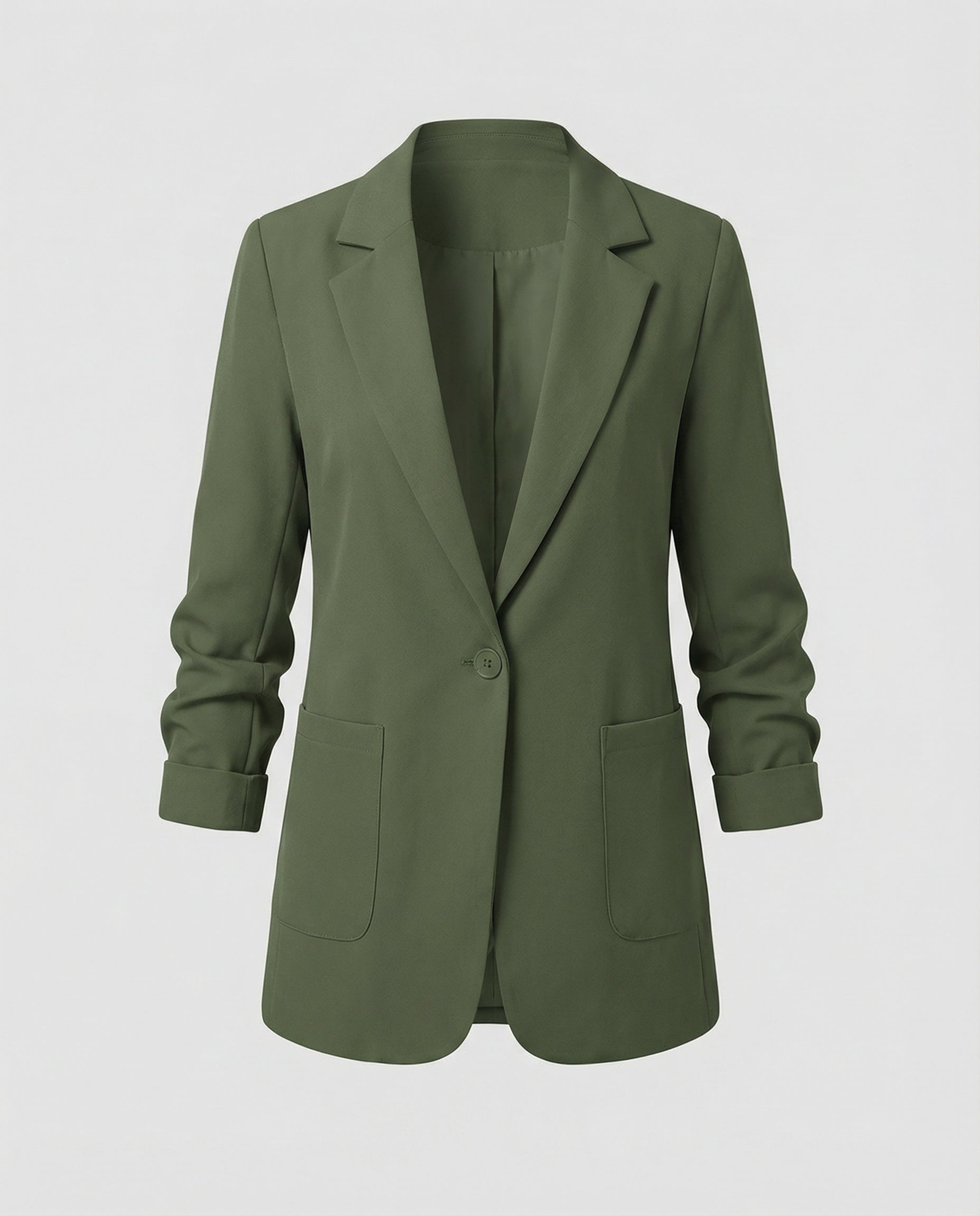 Women's Slim-Fit Blazer-fashable20251116-Calm Wears-Olive green-S-Calm Wears
