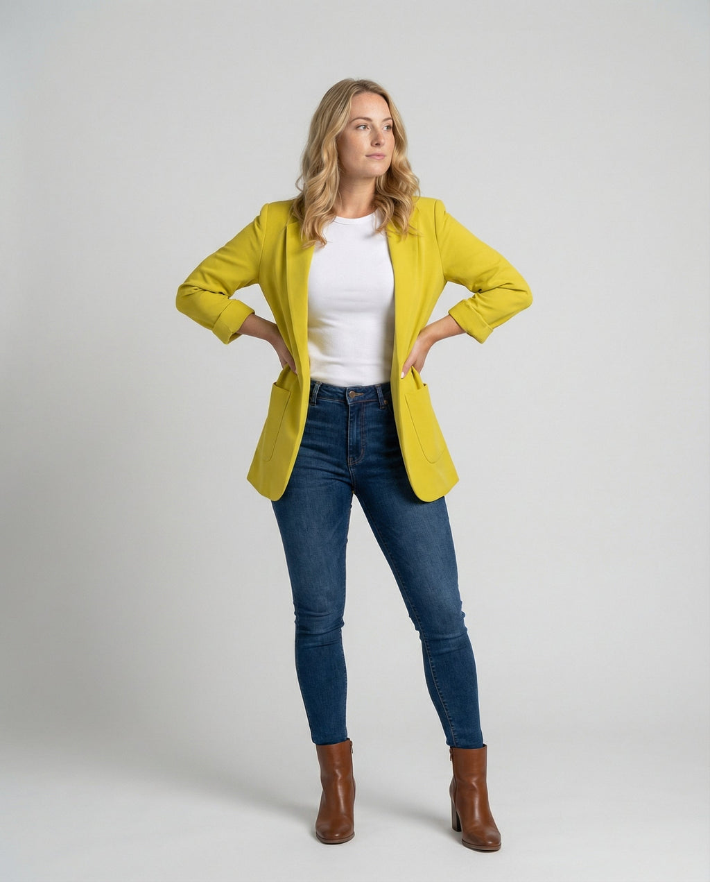 Women's Slim-Fit Blazer-fashable20251116-Calm Wears-Yellow-S-Calm Wears