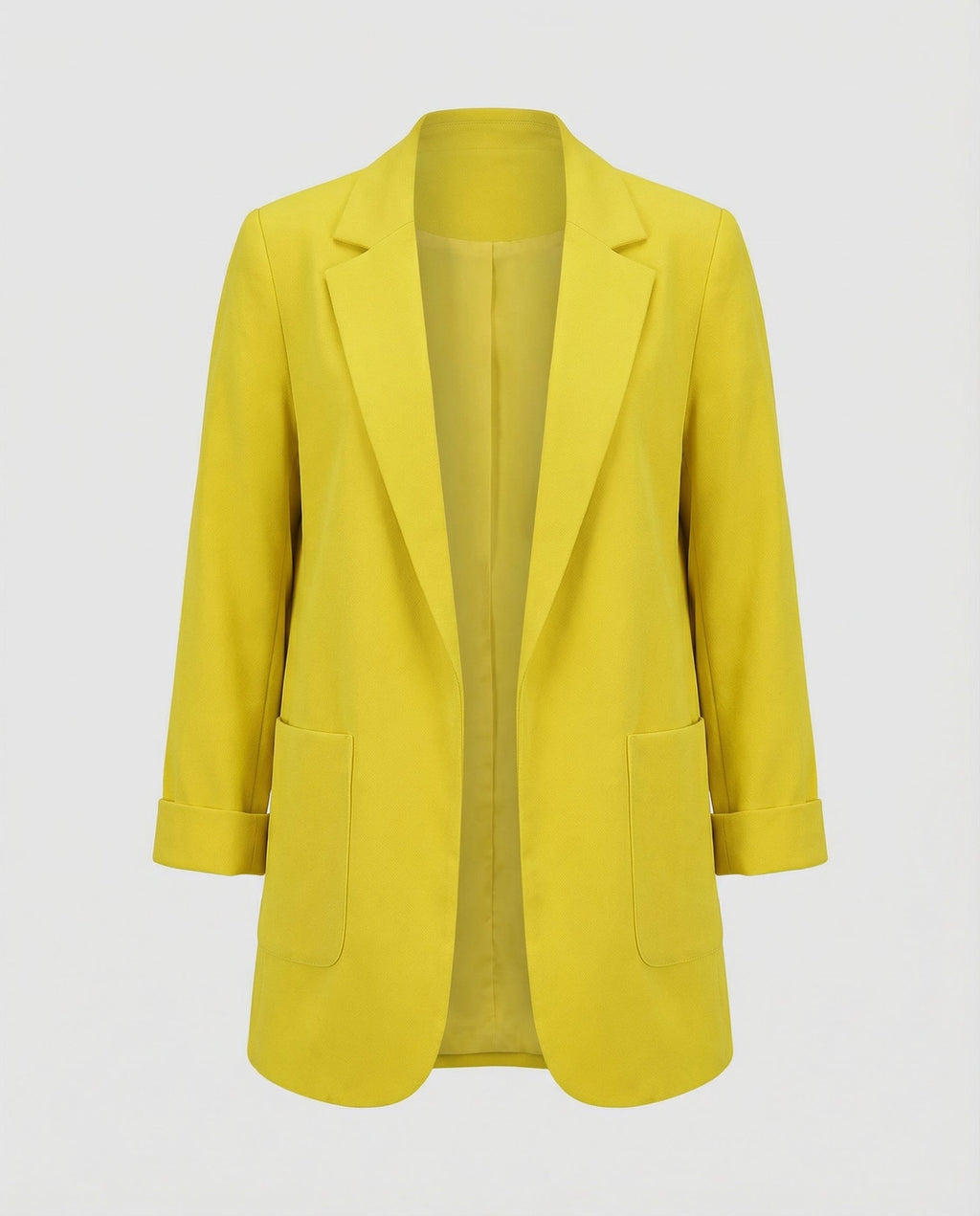 Women's Slim-Fit Blazer-fashable20251116-Calm Wears-Yellow-S-Calm Wears
