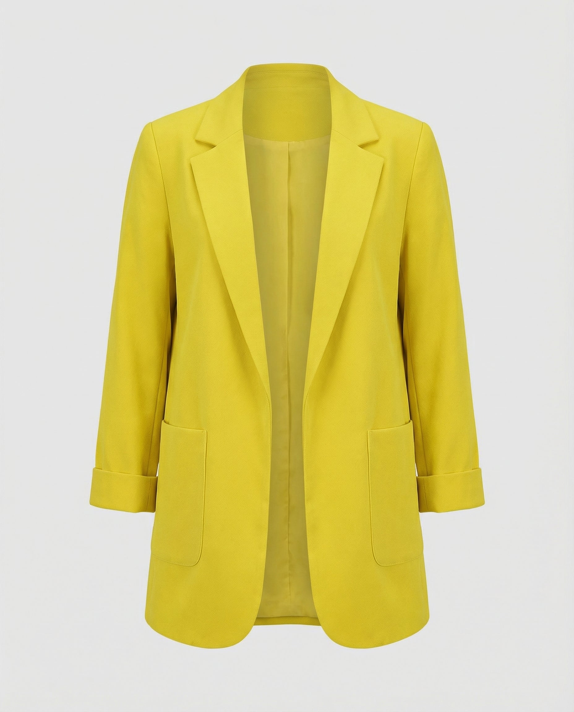 Women's Slim-Fit Blazer-fashable20251116-Calm Wears-Yellow-S-Calm Wears