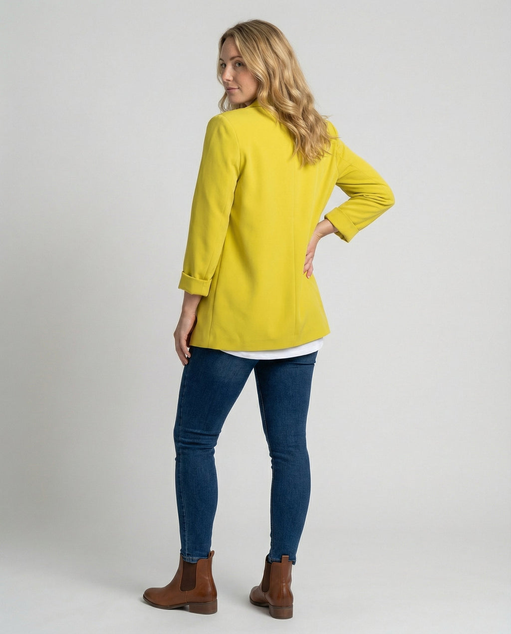 Women's Slim-Fit Blazer-fashable20251116-Calm Wears-Yellow-S-Calm Wears