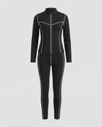Women's Sports Set Stretch with Zip Jacket and Leggings-https://detail.1688.com/offer/913575457792.html-Calm Wears-Gray-S-Calm Wears