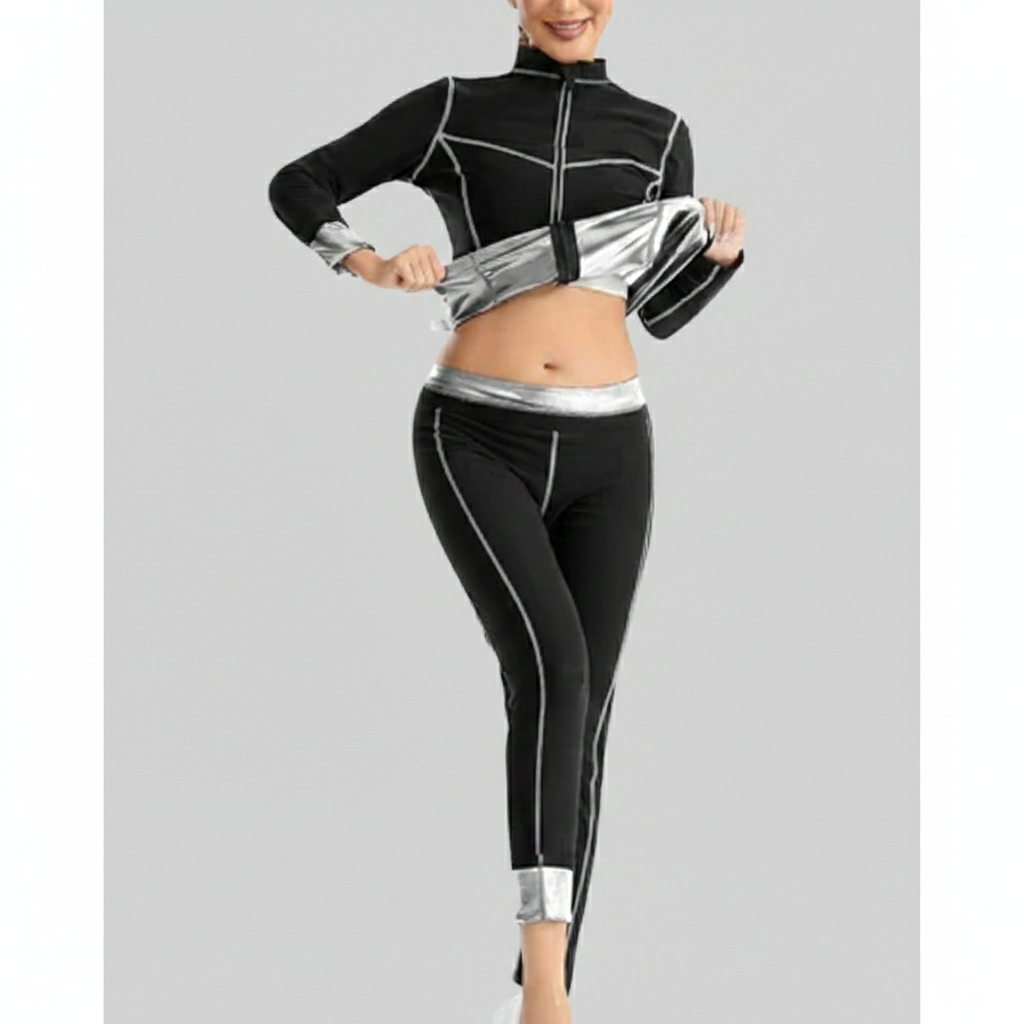 Women's Sports Set Stretch with Zip Jacket and Leggings-https://detail.1688.com/offer/913575457792.html-Calm Wears-Gray-S-Calm Wears