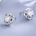 Women's stud earrings with delicate flower design and sparkling crystals Calm Wears-https://detail.1688.com/offer/612568989139.html-Calm Wears-White-925-Calm Wears