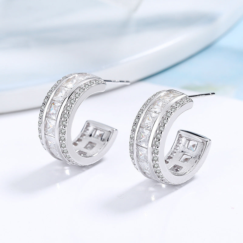 Women's stud earrings with elegant crystal and zirconia embellishment Calm Wears-https://detail.1688.com/offer/693082281408.html-Calm Wears-White-Calm Wears