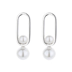 Women's stud earrings with modern oval design and elegant pearls Calm Wears-https://detail.1688.com/offer/673851833990.html-Calm Wears-Platinum-925-Calm Wears