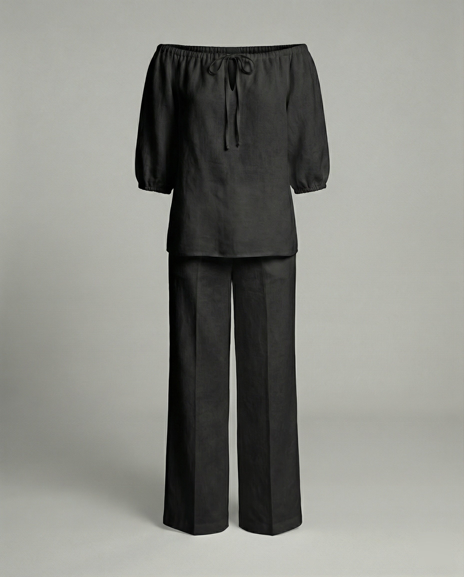 Women's Two-Piece Set Carmen Casual-https://detail.1688.com/offer/1013339522034.html-Calm Wears-Black-S-Calm Wears