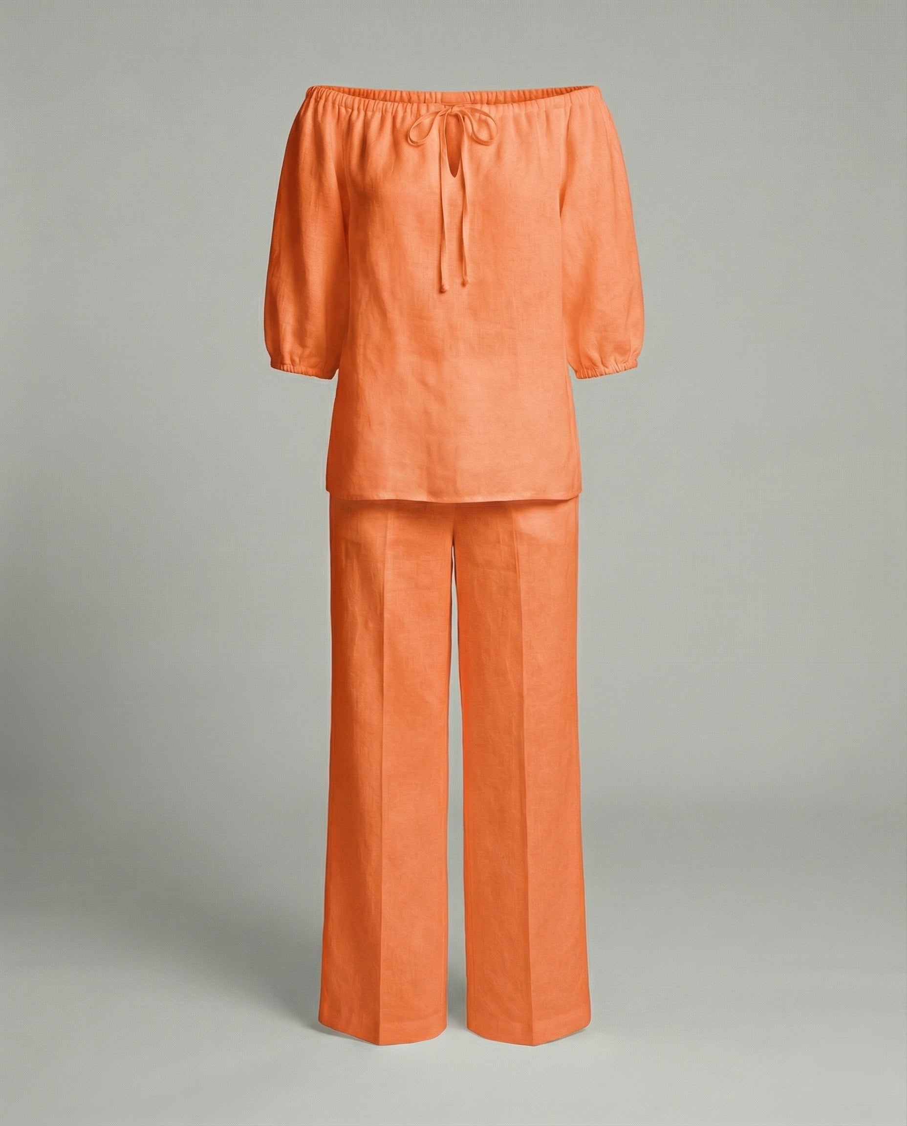 Women's Two-Piece Set Carmen Casual-https://detail.1688.com/offer/1013339522034.html-Calm Wears-Orange-S-Calm Wears