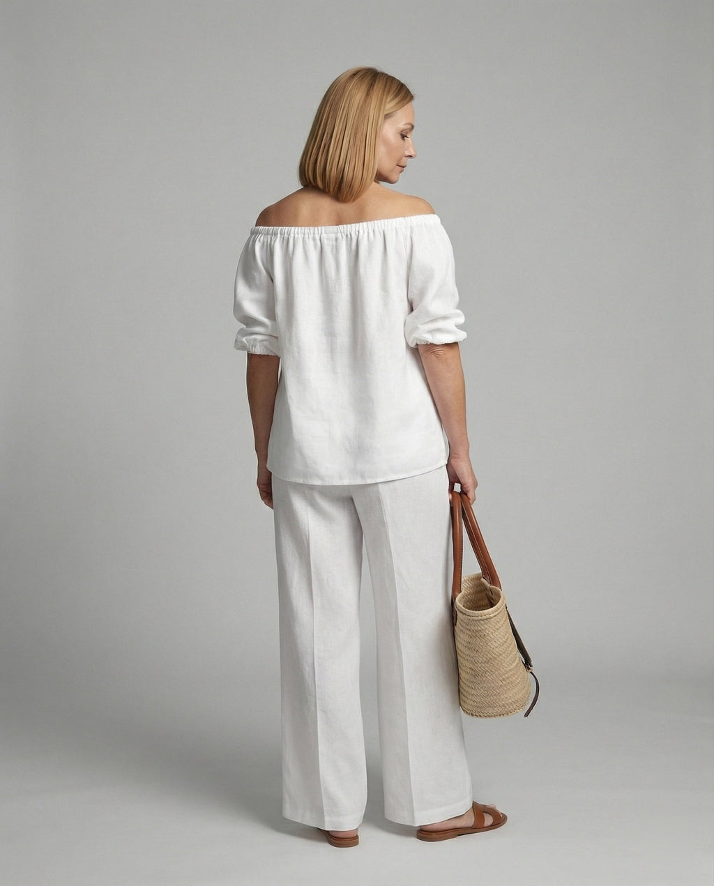 Women's Two-Piece Set Carmen Casual-https://detail.1688.com/offer/1013339522034.html-Calm Wears-Weiss-S-Calm Wears