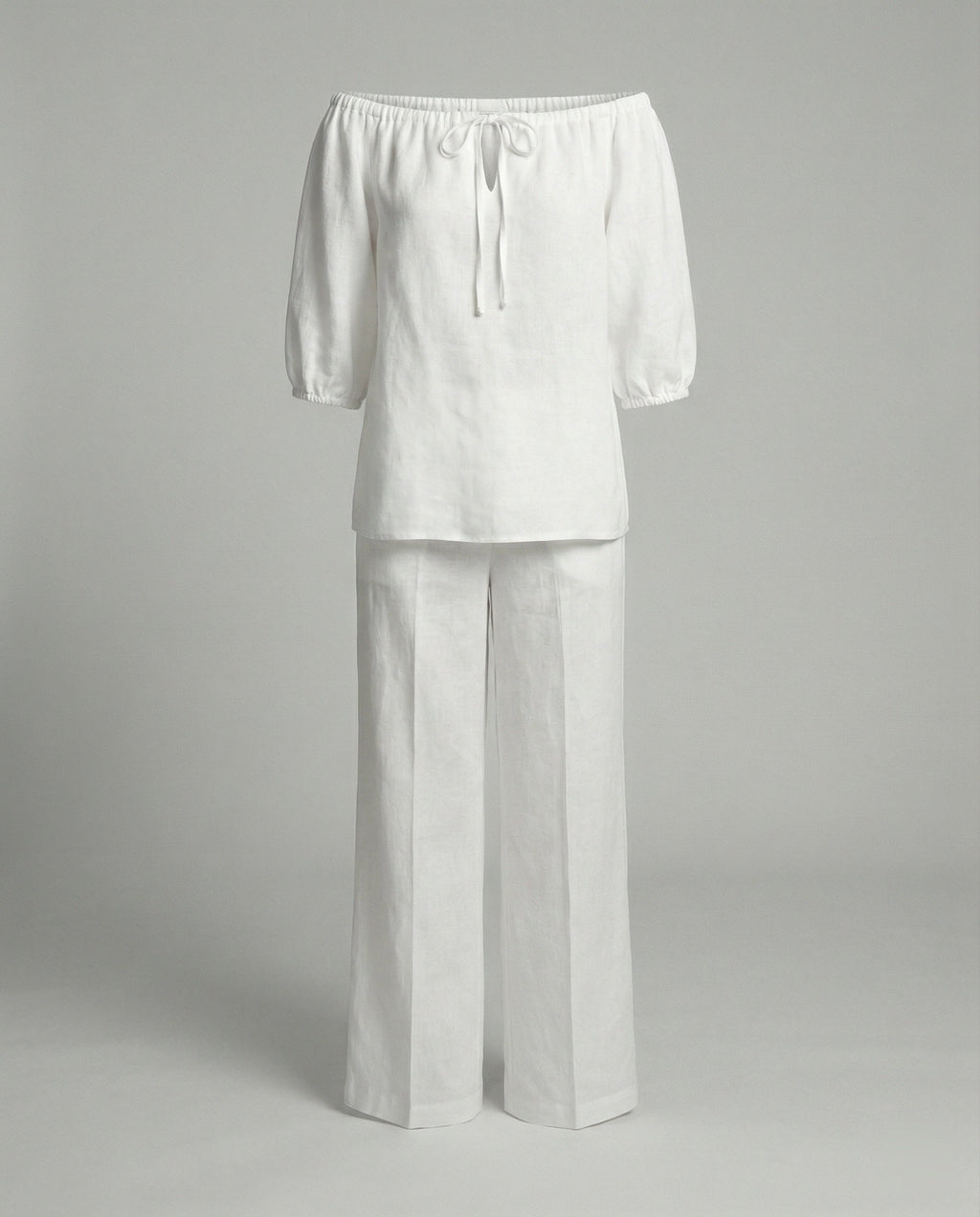 Women's Two-Piece Set Carmen Casual-https://detail.1688.com/offer/1013339522034.html-Calm Wears-Weiss-S-Calm Wears