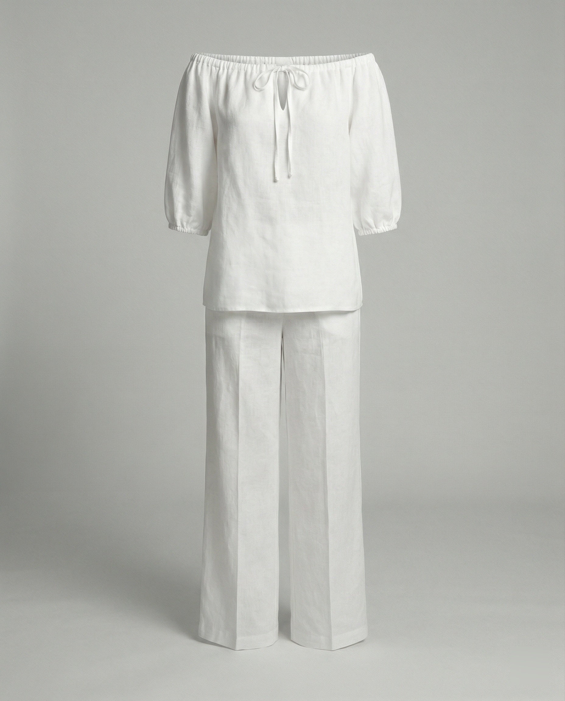 Women's Two-Piece Set Carmen Casual-https://detail.1688.com/offer/1013339522034.html-Calm Wears-Weiss-S-Calm Wears