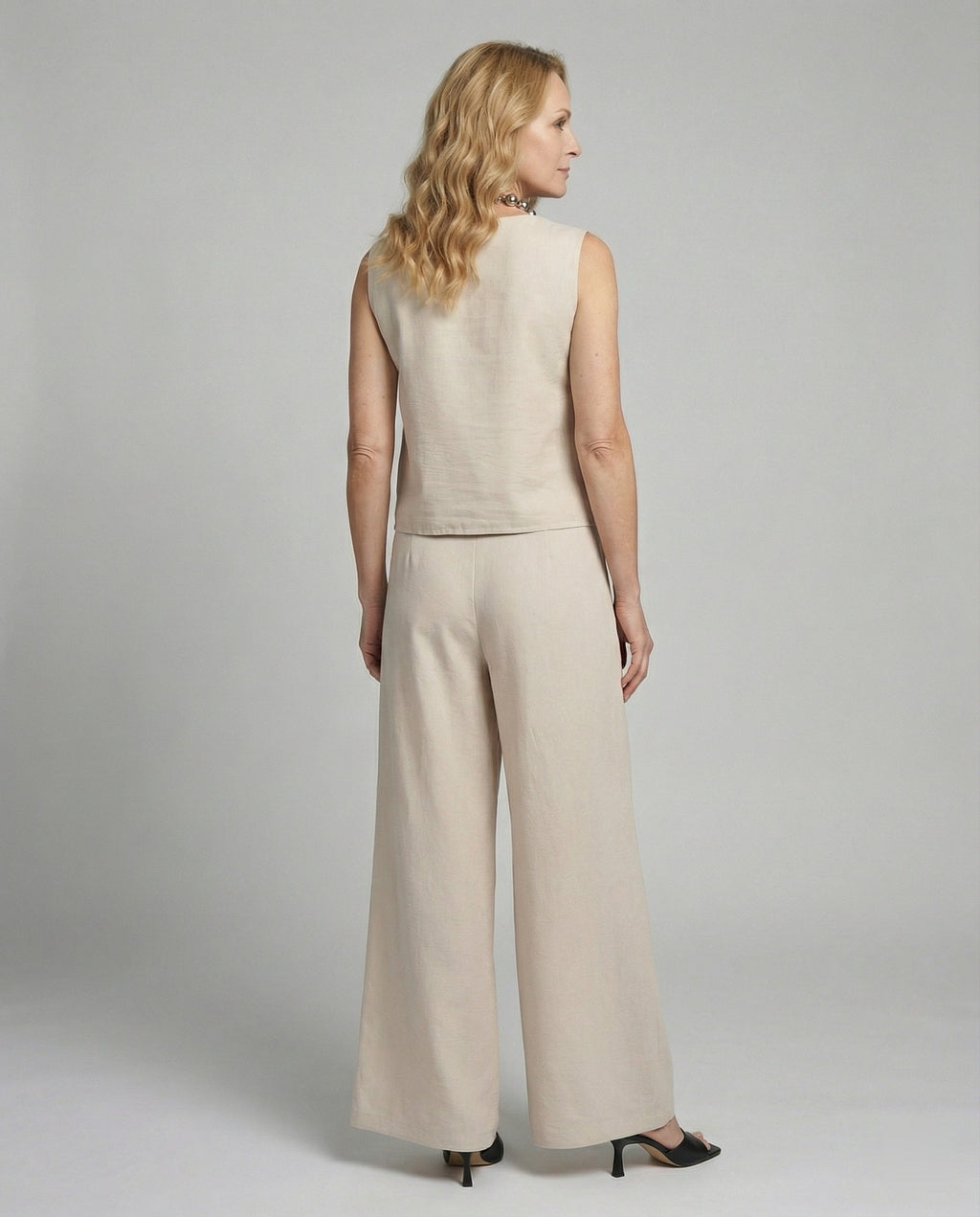 Women's Two-Piece Set Linen Pants-https://detail.1688.com/offer/1005558118422.html-Calm Wears-Blue-S-Calm Wears