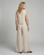 Women's Two-Piece Set Linen Pants-https://detail.1688.com/offer/1005558118422.html-Calm Wears-Blue-S-Calm Wears