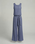 Women's Two-Piece Set Linen Pants-https://detail.1688.com/offer/1005558118422.html-Calm Wears-Blue-S-Calm Wears