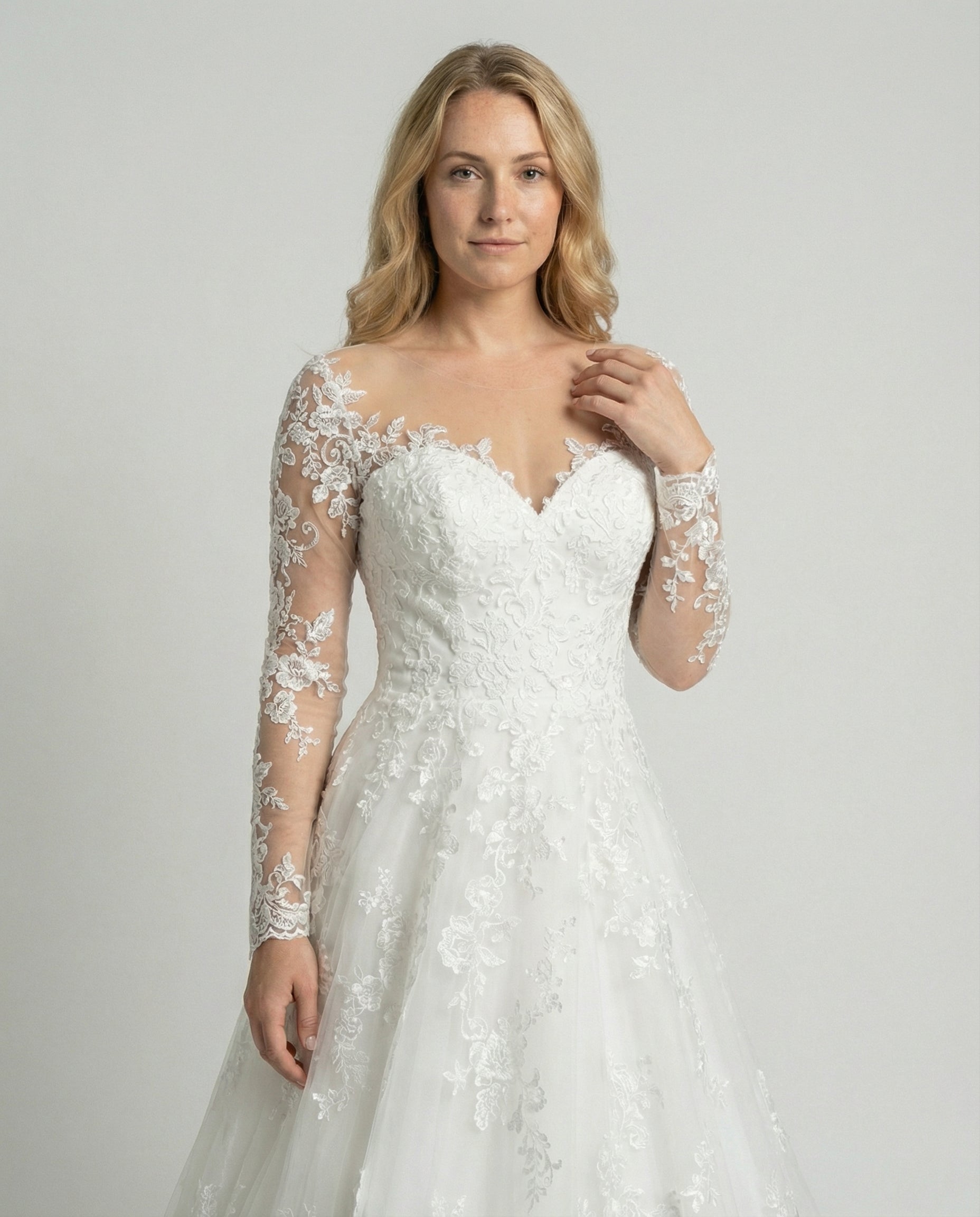 Women's Wedding Dress Lace-https://detail.1688.com/offer/685625546632.0.html-Calm Wears-White-S-Calm Wears