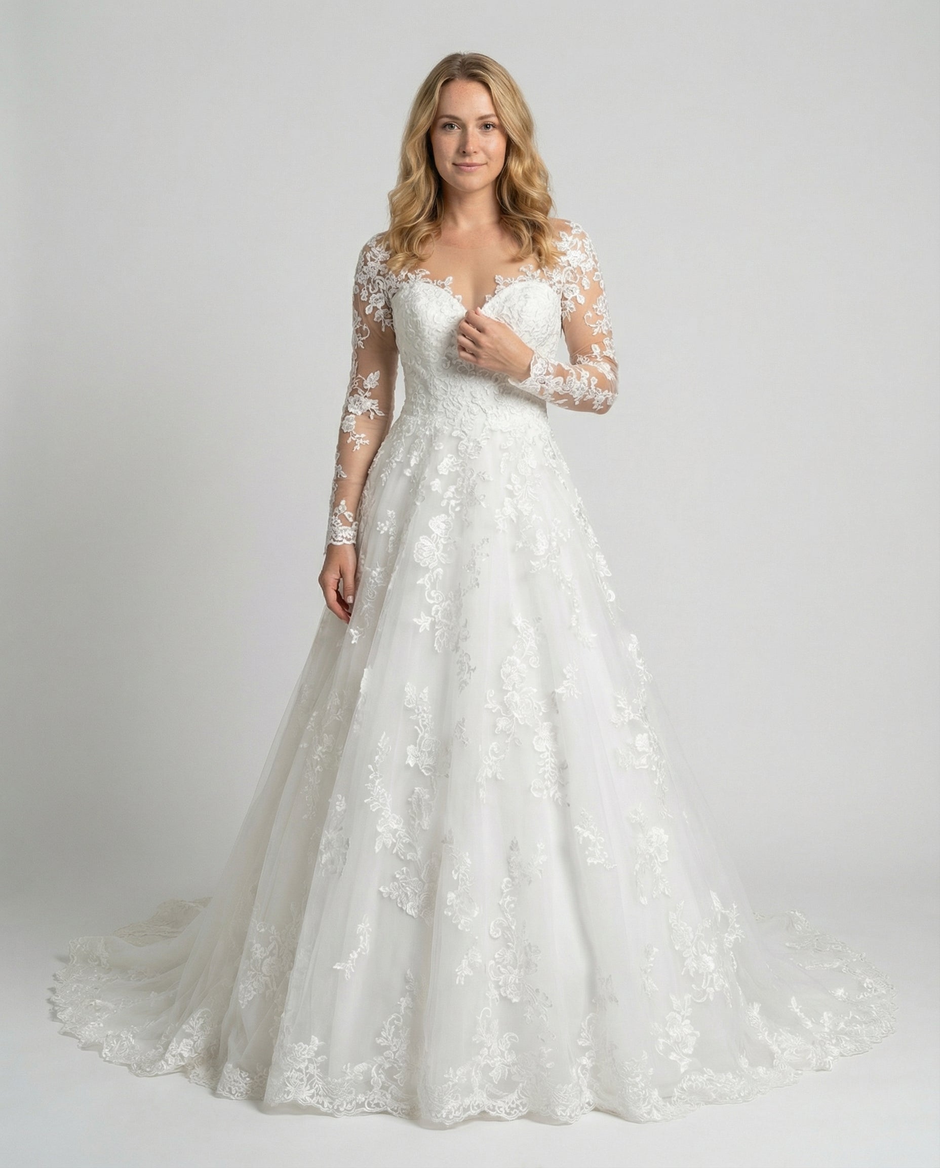 Women's Wedding Dress Lace-https://detail.1688.com/offer/685625546632.0.html-Calm Wears-White-S-Calm Wears